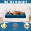 imageSmiry Waterproof Couch Cushion Covers Stretch Washable Sofa Cushion Cover Soft Sofa Slipcover Elastic NonSlip Furniture Protector for Pets Kid 3 Pack ChocolateDeep Teal