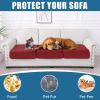 imageSmiry Waterproof Couch Cushion Covers Stretch Washable Sofa Cushion Cover Soft Sofa Slipcover Elastic NonSlip Furniture Protector for Pets Kid 3 Pack ChocolateWine Red