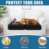 imageSmiry Waterproof Couch Cushion Covers Stretch Washable Sofa Cushion Cover Soft Sofa Slipcover Elastic NonSlip Furniture Protector for Pets Kid 3 Pack ChocolateBlack