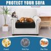 imageSmiry Waterproof Couch Cushion Covers Stretch Washable Sofa Cushion Cover Soft Sofa Slipcover Elastic NonSlip Furniture Protector for Pets Kid 3 Pack ChocolateBlack