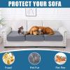 imageSmiry Waterproof Couch Cushion Covers Stretch Washable Sofa Cushion Cover Soft Sofa Slipcover Elastic NonSlip Furniture Protector for Pets Kid 3 Pack ChocolateGrey
