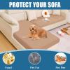 imageSmiry Waterproof Couch Cushion Covers Stretch Washable Sofa Cushion Cover Soft Sofa Slipcover Elastic NonSlip Furniture Protector for Pets Kid 3 Pack ChocolateCamel