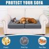imageSmiry Waterproof Couch Cushion Covers Stretch Washable Sofa Cushion Cover Soft Sofa Slipcover Elastic NonSlip Furniture Protector for Pets Kid 3 Pack ChocolateDark Grey