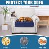 imageSmiry Waterproof Couch Cushion Covers Stretch Washable Sofa Cushion Cover Soft Sofa Slipcover Elastic NonSlip Furniture Protector for Pets Kid 3 Pack ChocolateNavy