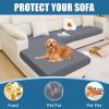 imageSmiry Waterproof Couch Cushion Covers Stretch Washable Sofa Cushion Cover Soft Sofa Slipcover Elastic NonSlip Furniture Protector for Pets Kid 3 Pack ChocolateDark Grey