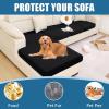 imageSmiry Waterproof Couch Cushion Covers Stretch Washable Sofa Cushion Cover Soft Sofa Slipcover Elastic NonSlip Furniture Protector for Pets Kid 3 Pack ChocolateBlack
