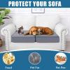 imageSmiry Waterproof Couch Cushion Covers Stretch Washable Sofa Cushion Cover Soft Sofa Slipcover Elastic NonSlip Furniture Protector for Pets Kid 3 Pack ChocolateGrey