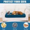 imageSmiry Waterproof Couch Cushion Covers Stretch Washable Sofa Cushion Cover Soft Sofa Slipcover Elastic NonSlip Furniture Protector for Pets Kid 3 Pack ChocolateDeep Teal