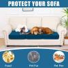 imageSmiry Waterproof Couch Cushion Covers Stretch Washable Sofa Cushion Cover Soft Sofa Slipcover Elastic NonSlip Furniture Protector for Pets Kid 3 Pack ChocolateDeep Teal