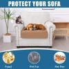 imageSmiry Waterproof Couch Cushion Covers Stretch Washable Sofa Cushion Cover Soft Sofa Slipcover Elastic NonSlip Furniture Protector for Pets Kid 3 Pack ChocolateCamel