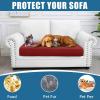 imageSmiry Waterproof Couch Cushion Covers Stretch Washable Sofa Cushion Cover Soft Sofa Slipcover Elastic NonSlip Furniture Protector for Pets Kid 3 Pack ChocolateWine Red