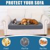 imageSmiry Waterproof Couch Cushion Covers Stretch Washable Sofa Cushion Cover Soft Sofa Slipcover Elastic NonSlip Furniture Protector for Pets Kid 3 Pack ChocolateDark Grey