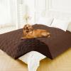 imageSmiry Waterproof Dog Bed Cover Blanket 30x70 Soft Reversible Pet Blanket Washable Leakproof Cats Dogs Couch Cover for Sofa Couch Furniture CamelBeigeBrownChocolate
