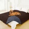 imageSmiry Waterproof Dog Bed Cover Blanket 30x70 Soft Reversible Pet Blanket Washable Leakproof Cats Dogs Couch Cover for Sofa Couch Furniture CamelBeigeChocolateDark Grey