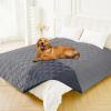 imageSmiry Waterproof Dog Bed Cover Blanket 30x70 Soft Reversible Pet Blanket Washable Leakproof Cats Dogs Couch Cover for Sofa Couch Furniture CamelBeigeGreyDark Grey