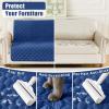 imageSmiry Waterproof Dog Bed Cover Blanket Soft Reversible Pet Blanket Washable Leakproof Cats Dogs Couch Cover for Sofa Couch Furniture 40x50 Inch GreenNavyNavyBlue