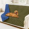 imageSmiry Waterproof Dog Bed Cover Blanket Soft Reversible Pet Blanket Washable Leakproof Cats Dogs Couch Cover for Sofa Couch Furniture 40x50 Inch GreenNavyGreenNavy