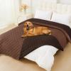imageSmiry Waterproof Dog Bed Cover Blanket Soft Reversible Pet Blanket Washable Leakproof Cats Dogs Couch Cover for Sofa Couch Furniture 40x50 Inch GreenNavyBrownChocolate