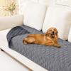imageSmiry Waterproof Dog Bed Cover Blanket Soft Reversible Pet Blanket Washable Leakproof Cats Dogs Couch Cover for Sofa Couch Furniture 40x50 Inch GreenNavyGreyDark Grey