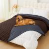 imageSmiry Waterproof Dog Bed Cover Blanket Soft Reversible Pet Blanket Washable Leakproof Cats Dogs Couch Cover for Sofa Couch Furniture 40x50 Inch GreenNavyChocolateDark Grey