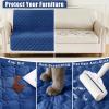 imageSmiry Waterproof Dog Bed Cover Blanket Soft Reversible Pet Blanket Washable Leakproof Cats Dogs Couch Cover for Sofa Couch Furniture 40x50 Inch GreenNavyNavyBlue