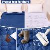 imageSmiry Waterproof Dog Bed Cover Blanket Soft Reversible Pet Blanket Washable Leakproof Cats Dogs Couch Cover for Sofa Couch Furniture 40x50 Inch GreenNavyNavyBlue