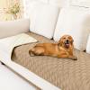 imageSmiry Waterproof Dog Bed Cover Blanket Soft Reversible Pet Blanket Washable Leakproof Cats Dogs Couch Cover for Sofa Couch Furniture 40x50 Inch GreenNavyCamelBeige