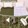 imageSmiry Waterproof Dog Bed Cover Blanket Soft Reversible Pet Blanket Washable Leakproof Cats Dogs Couch Cover for Sofa Couch Furniture 40x50 Inch GreenNavyGreenNavy