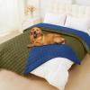 imageSmiry Waterproof Dog Bed Cover Blanket Soft Reversible Pet Blanket Washable Leakproof Cats Dogs Couch Cover for Sofa Couch Furniture 40x50 Inch GreenNavyGreenNavy