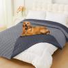 imageSmiry Waterproof Dog Bed Cover Blanket Soft Reversible Pet Blanket Washable Leakproof Cats Dogs Couch Cover for Sofa Couch Furniture 40x50 Inch GreenNavyGreyDark Grey