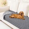 imageSmiry Waterproof Dog Bed Cover Blanket Soft Reversible Pet Blanket Washable Leakproof Cats Dogs Couch Cover for Sofa Couch Furniture 40x50 Inch GreenNavyGreyLight Grey