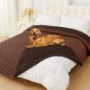 imageSmiry Waterproof Dog Bed Cover Blanket Soft Reversible Pet Blanket Washable Leakproof Cats Dogs Couch Cover for Sofa Couch Furniture 40x50 Inch GreenNavyBrownChocolate