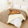 imageSmiry Waterproof Dog Bed Cover Blanket Soft Reversible Pet Blanket Washable Leakproof Cats Dogs Couch Cover for Sofa Couch Furniture 40x50 Inch GreenNavyCamelBeige