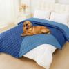 imageSmiry Waterproof Dog Bed Cover Blanket Soft Reversible Pet Blanket Washable Leakproof Cats Dogs Couch Cover for Sofa Couch Furniture 40x50 Inch GreenNavyNavyBlue