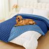imageSmiry Waterproof Dog Bed Cover Blanket Soft Reversible Pet Blanket Washable Leakproof Cats Dogs Couch Cover for Sofa Couch Furniture 40x50 Inch GreenNavyNavyBlue