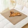 imageSmiry Waterproof Dog Bed Cover Blanket Soft Reversible Pet Blanket Washable Leakproof Cats Dogs Couch Cover for Sofa Couch Furniture 40x50 Inch GreenNavyCamelBeige