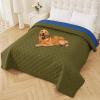 imageSmiry Waterproof Dog Blanket 30x70 Inch Soft Pet Bed Cover Reversible Washable Sofa Couch Furniture Protector for Small Medium Large Dog Puppy Cat TaupeBeigeGreenNavy