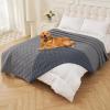 imageSmiry Waterproof Dog Blanket 30x70 Inch Soft Pet Bed Cover Reversible Washable Sofa Couch Furniture Protector for Small Medium Large Dog Puppy Cat TaupeBeigeGreyDark Grey