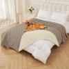 imageSmiry Waterproof Dog Blanket 30x70 Inch Soft Pet Bed Cover Reversible Washable Sofa Couch Furniture Protector for Small Medium Large Dog Puppy Cat TaupeBeigeTaupeBeige