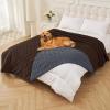 imageSmiry Waterproof Dog Blanket 30x70 Inch Soft Pet Bed Cover Reversible Washable Sofa Couch Furniture Protector for Small Medium Large Dog Puppy Cat TaupeBeigeChocolateDark Grey