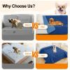 imageSmiry Waterproof Dog Blanket 30x70 Inch Soft Pet Bed Cover Reversible Washable Sofa Couch Furniture Protector for Small Medium Large Dog Puppy Cat TaupeBeigeNavyBlue