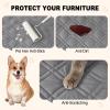 imageSmiry Waterproof Dog Blanket 30x70 Inch Soft Pet Bed Cover Reversible Washable Sofa Couch Furniture Protector for Small Medium Large Dog Puppy Cat TaupeBeigeGreyLight Grey