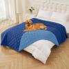 imageSmiry Waterproof Dog Blanket 30x70 Inch Soft Pet Bed Cover Reversible Washable Sofa Couch Furniture Protector for Small Medium Large Dog Puppy Cat TaupeBeigeNavyBlue