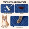 imageSmiry Waterproof Dog Blanket 30x70 Inch Soft Pet Bed Cover Reversible Washable Sofa Couch Furniture Protector for Small Medium Large Dog Puppy Cat TaupeBeigeNavyBlue