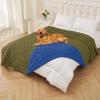 imageSmiry Waterproof Dog Blanket 30x70 Inch Soft Pet Bed Cover Reversible Washable Sofa Couch Furniture Protector for Small Medium Large Dog Puppy Cat TaupeBeigeGreenNavy