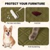 imageSmiry Waterproof Dog Blanket 30x70 Inch Soft Pet Bed Cover Reversible Washable Sofa Couch Furniture Protector for Small Medium Large Dog Puppy Cat TaupeBeigeGreenNavy