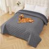 imageSmiry Waterproof Dog Blanket 30x70 Inch Soft Pet Bed Cover Reversible Washable Sofa Couch Furniture Protector for Small Medium Large Dog Puppy Cat TaupeBeigeGreyDark Grey