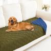imageSmiry Waterproof Dog Blanket 30x70 Inch Soft Pet Bed Cover Reversible Washable Sofa Couch Furniture Protector for Small Medium Large Dog Puppy Cat TaupeBeigeGreenNavy