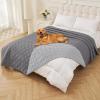 imageSmiry Waterproof Dog Blanket 30x70 Inch Soft Pet Bed Cover Reversible Washable Sofa Couch Furniture Protector for Small Medium Large Dog Puppy Cat TaupeBeigeGreyLight Grey