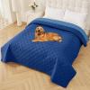 imageSmiry Waterproof Dog Blanket 30x70 Inch Soft Pet Bed Cover Reversible Washable Sofa Couch Furniture Protector for Small Medium Large Dog Puppy Cat TaupeBeigeNavyBlue